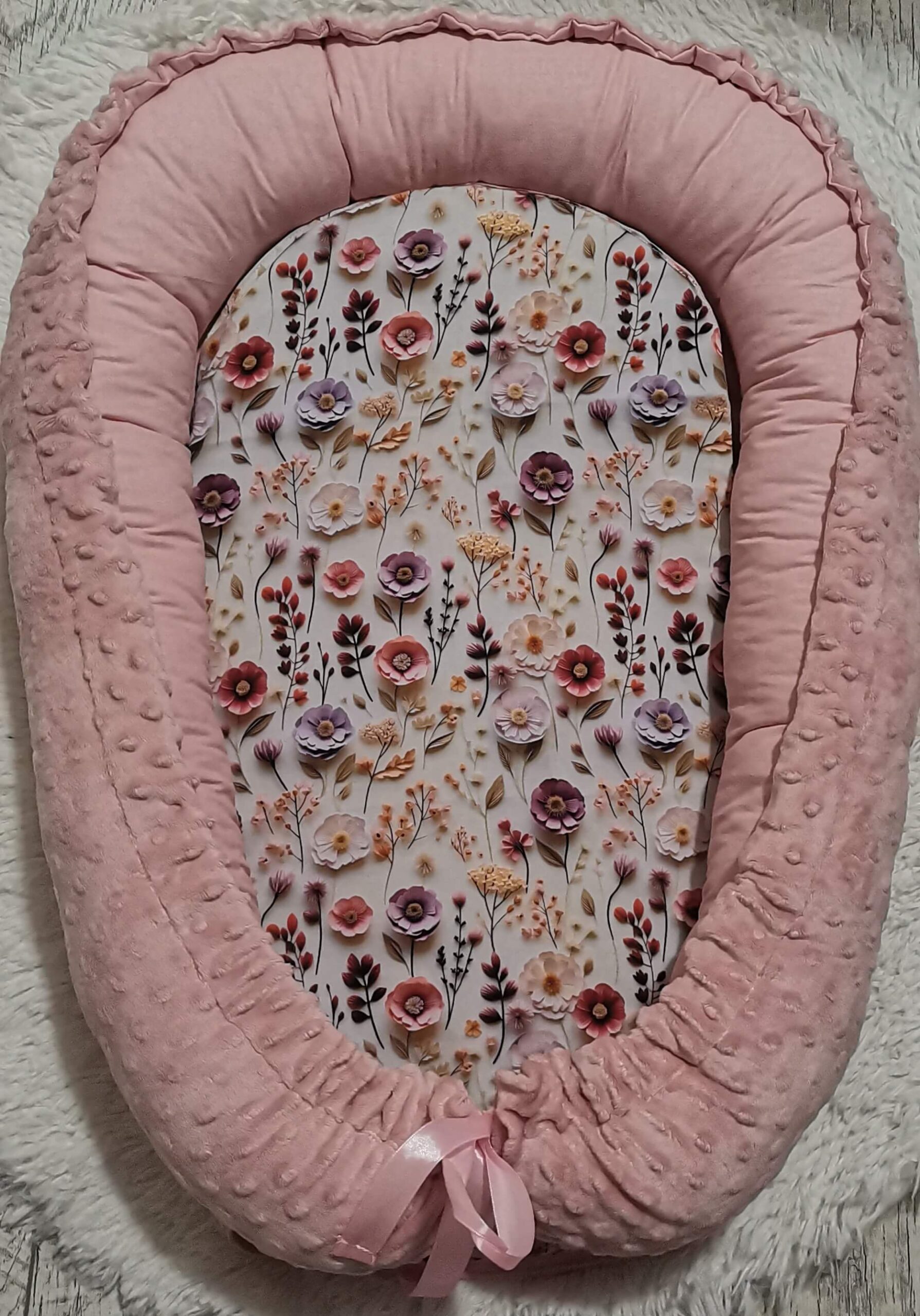 3d virágok rózsaszín babafészek 3d virágok rózsaszín babafészek