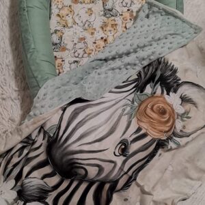 zebra babaszafari kheki pamut 2db os babafészek szett