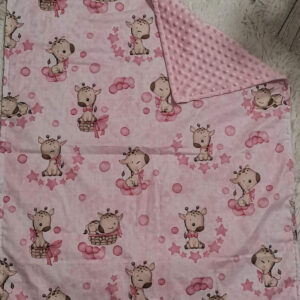 zsiráf rózsaszín minkys takaró